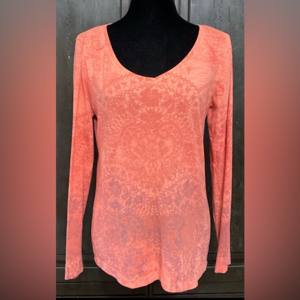 Sonoma coral design longsleeves blouse - Size Small